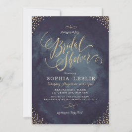 Glam Night Gold Glitzer Kalligrafie Brautparty Einladung