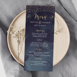 Glam nuit faux or calligraphie mariage menu