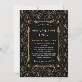 Glam Old Hollywood Great Gatsby New Year Party Einladung