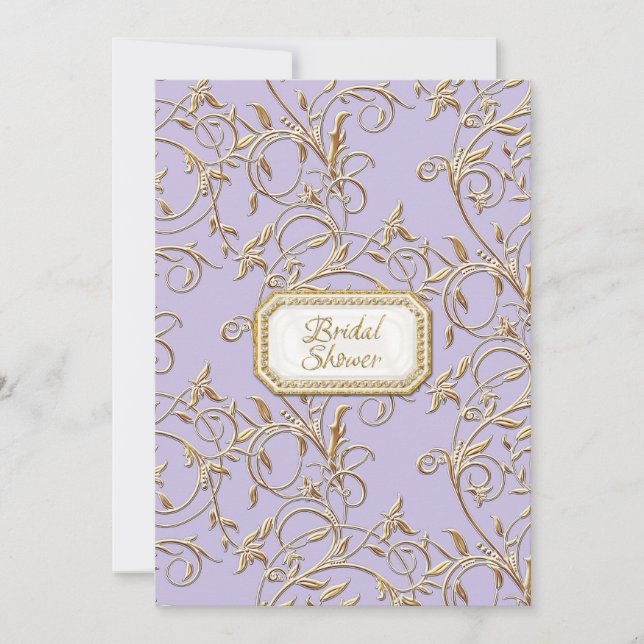 Glam Old Hollywood Regency Lilac Brautparty Einladung (Vorderseite)