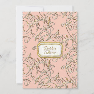 Glam Old Hollywood Regency Pink Couples Dusche Einladung