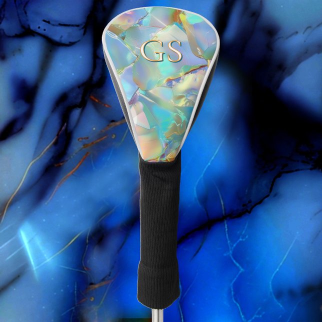 Glam Opal mit großem Monogramm oder Namen Golf Headcover (Von Creator hochgeladen)