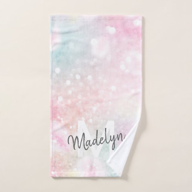 Glam Parties scintillant rose Pastel Motif fille (Serviette à main)