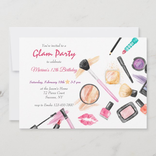 Glam Party Anniversaire Invitation (Devant)
