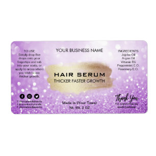 Glam Pastel Lila Glitzer Haare Serumschilder
