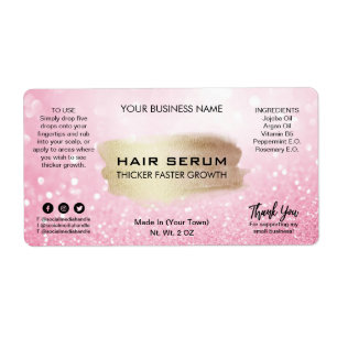 Glam Pastel Pink Glitzer Haare Serumschilder