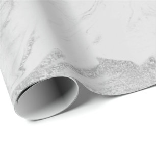 Glam Pearly Gray Silver White Marble Glam Geschenkpapier