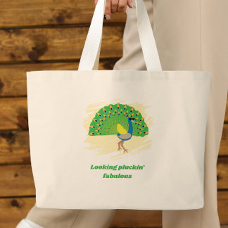 Glam-Pfau-Pun-Design-Tasse Jumbo Stoffbeutel