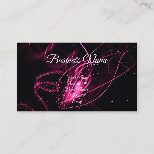 Glam Pink & Black Calligraphy Consultant Moderne Visitenkarte (Vorderseite)