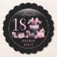 Glam Pink Black Fashion 18th Birthday Party Untersetzer (Vorderseite)