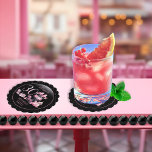 Glam Pink Black Fashion 30. Geburtstag Party Untersetzer<br><div class="desc">Glamouröses französisches Couture-inspiriert,  rosa und schwarz "30" 30. Geburtstag Design mit einem Hutkasten,  rosa Stilettos und einem Schminkbeutel zwischen verschiedenen ungeöffneten Geburtstagsgeschenke und üppigen Kuchen. Ideal zum Feiern von Geburtstagsfeiern. Das Alter wird in einem uneditierbaren Imitat rosa Glitzer Schriftart erstellt.</div>