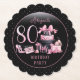 Glam Pink Black Fashion 80th Birthday Party Untersetzer (Vorderseite)