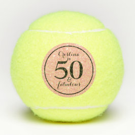 Glam Pink & Black Personalisiert 50 & Fabulous Tennisbälle