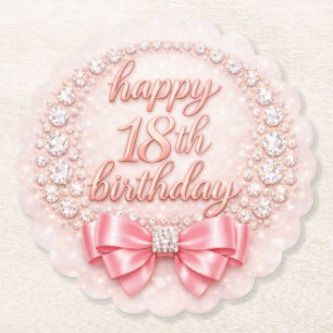 Glam Pink Diamant Glücklicher 18. Geburtstag Desig Untersetzer