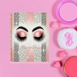 Glam Pink Glitzer Eyelashes Notebook Notizbuch