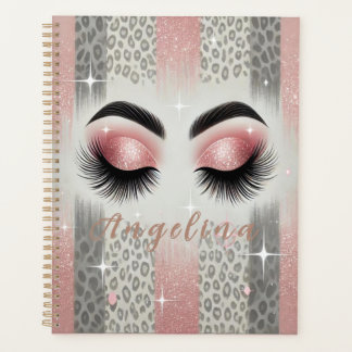 Glam Pink Glitzer Eyelashes Planer