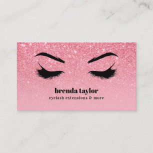 Glam pink Glitzer ombre Eyelash Browbar Makeup Visitenkarte