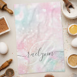 Glam Pink Glitzer Pastel Girly Pattern Geschirrtuch<br><div class="desc">Personalisieren Sie dieses hübsche rosa Glitzer-Muster einfach mit Ihrem individuelle Name und/oder Monogramm.</div>