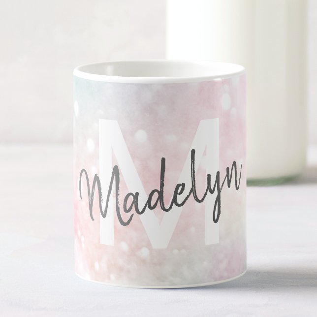 Glam Pink Glitzer Pastel Girly Pattern Kaffeetasse (Von Creator hochgeladen)