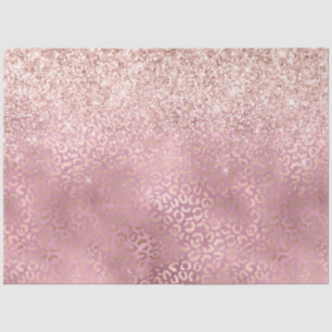 Glam Pink Glitzy Glitzer Leopard Print Seidenpapier