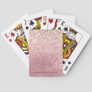 Glam Pink Glitzy Glitzer Leopard Print Spielkarten