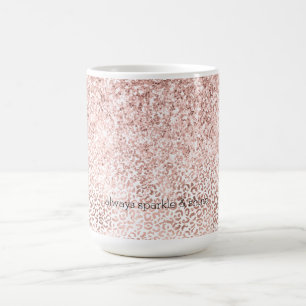 Glam Pink Glitzy Glitzer Leopard Printinspiration Kaffeetasse