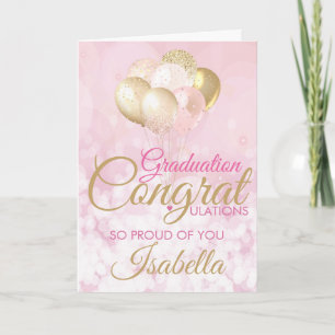Glam Pink Gold Abschluss Glückwunsch Karte