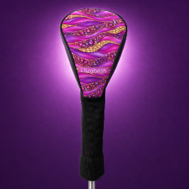Glam Pink Gold Juwelen Strata Personalisiert Golf Headcover