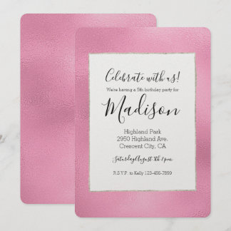 Glam Pink Ombre Geburtstag Einladung