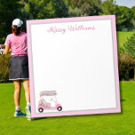 Glam Pink Personalisierter Golfplatz Name Notizblock<br><div class="desc">Ein glamouröser, einzigartiger Golfwagen - rosa und eine Touch Diamanten - geschmackvoll gemacht - bereit, den Golfplatz zu betreiben - das Notizblock. Das ist ein tolles Geschenk für alle Golfliebhaber - Spaß / attraktiv / einzigartig. Personalisieren Sie es mit Ihrem Namen. Wenn Sie Fragen zum Design oder eine spezielle Anfrage...</div>