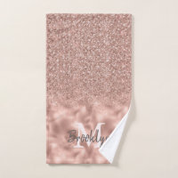 Glam Pink Rose Gold Glitzer Confetti Mit Monogramm