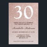 Glam Pink Rose Gold Glitzer Sparkle 30. Geburtstag Einladung<br><div class="desc">Feiern Sie Ihren Geburtstag mit dieser Glam stilvollen Rosa Gold Glitzer Sparkle Geburtstagskarte Einladung.</div>