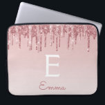Glam Pink Rose Gold Glitzer Tropfen Sparkline Mono Laptopschutzhülle<br><div class="desc">Blush Pink - Rose Gold Imitate Dripping Glitzer und sparkle elegante Monogram Laptop Gehäuse. Dieser mit Monogramm Fall kann so angepasst werden,  dass er Ihren Anfangs- und Vornamen enthält.</div>