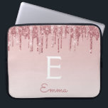 Glam Pink Rose Gold Glitzer Tropfen Sparkline Mono Laptopschutzhülle<br><div class="desc">Blush Pink - Rose Gold Imitate Dripping Glitzer und sparkle elegante Monogram Laptop Gehäuse. Dieser mit Monogramm Fall kann so angepasst werden,  dass er Ihren Anfangs- und Vornamen enthält.</div>