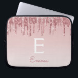 Glam Pink Rose Gold Glitzer Tropfen Sparkline Mono Laptopschutzhülle<br><div class="desc">Blush Pink - Rose Gold Imitate Dripping Glitzer und sparkle elegante Monogram Laptop Gehäuse. Dieser mit Monogramm Fall kann so angepasst werden,  dass er Ihren Anfangs- und Vornamen enthält.</div>