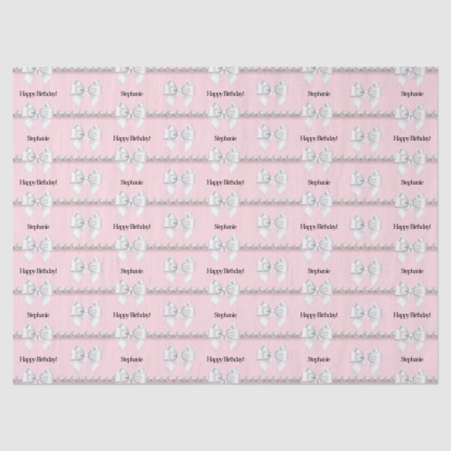 Glam Pink Tiffany Theme Bougie Happy Birthday Seidenpapier (Vorderseite)