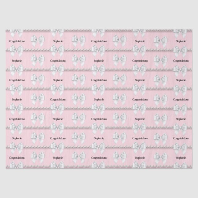 Glam Pink Tiffany Theme Herzlichen Glückwunsch Nam Seidenpapier (Vorderseite)