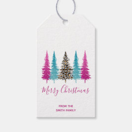 Glam Pink und Aquamarine Weihnachten Geschenkanhänger