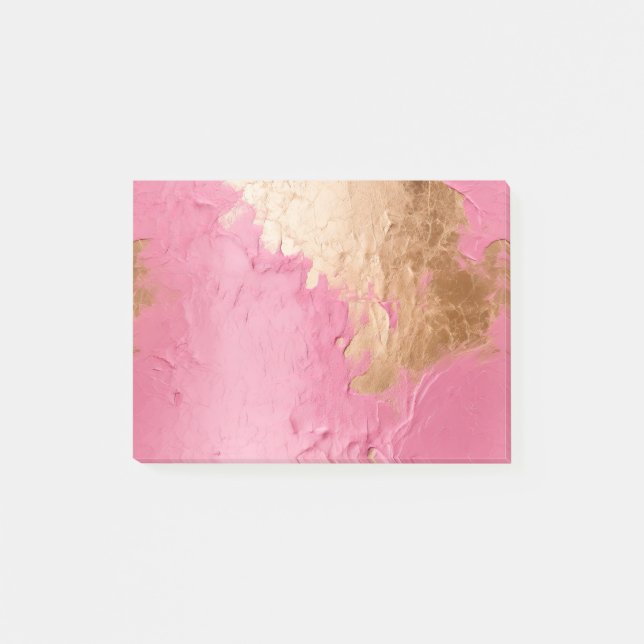 Glam Pink und Gold Post-it Klebezettel (Vorderseite)