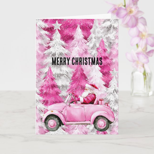 Glam Pink Weihnachtsbaumen Santa Maria degli Car Karte (Orchidee)