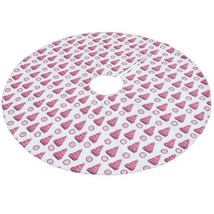 Glam Pink Weihnachtsflamingos Fleece Weihnachtsbaumdecke