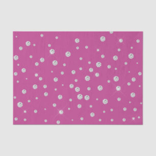 Glam Pink Weiße Diamanten Brautdusche Seidenpapier