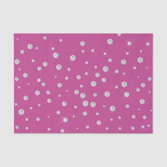 Glam Pink White Diamonds Brautparty Seidenpapier (Vorderseite)