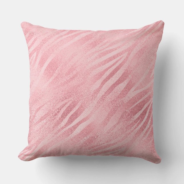 Glam Pink Zebra Print Kissen (Vorderseite)