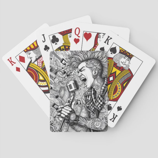 Glam Punk Rock Rockabilly Spielkarten (Rückseite)