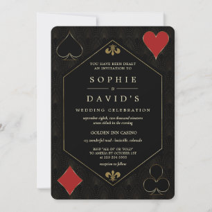 Glam QR Code Art Deco Gatsby Casino Poker Hochzeit Einladung