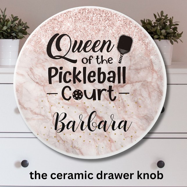 Glam Queen vom Pickleball Court Keramikknauf (Von Creator hochgeladen)