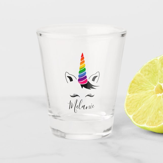 Glam Rainbow Unicorn Schnapsglas (Vorderseite)