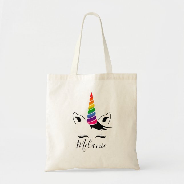 Glam Rainbow Unicorn Tragetasche (Vorne)