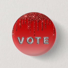 Glam Red Glitter Drip Button